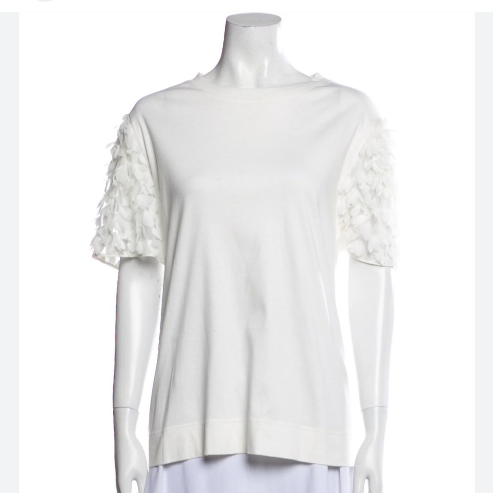 AKRIS Punto Cream Shirt, Size 6